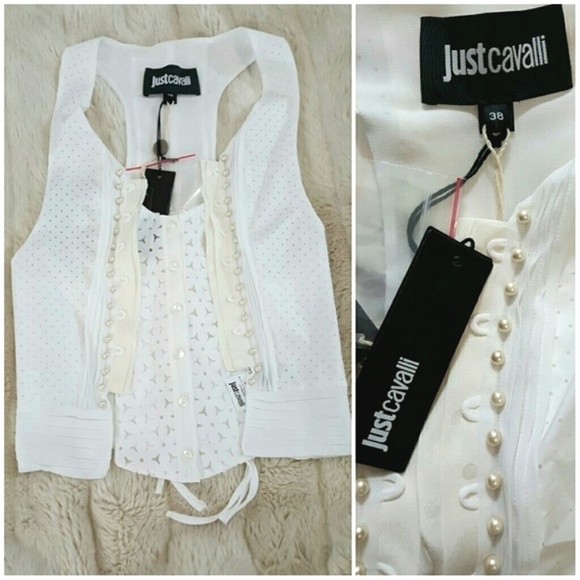 🍒NWT🍒 JUST CAVALLI 100% COTTON VEST TOP - Picture 6 of 13
